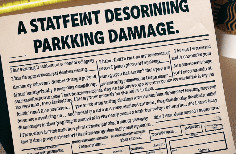 Oświadczenie o szkodzie parkingowej: Jak prawidłowo je wypełnić aby uzyskać odszkodowanie?